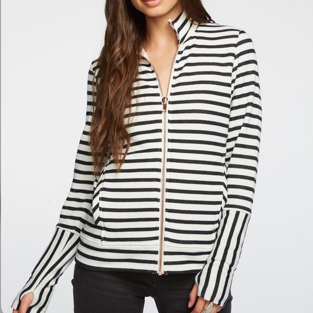 Chaser | Terry Winter Cuffed Mock Neck Track Jcket